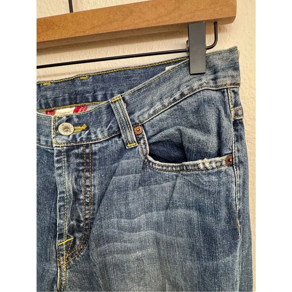 Lucky Brand Easy Rider Faded Distressed Blue Straight Jeans